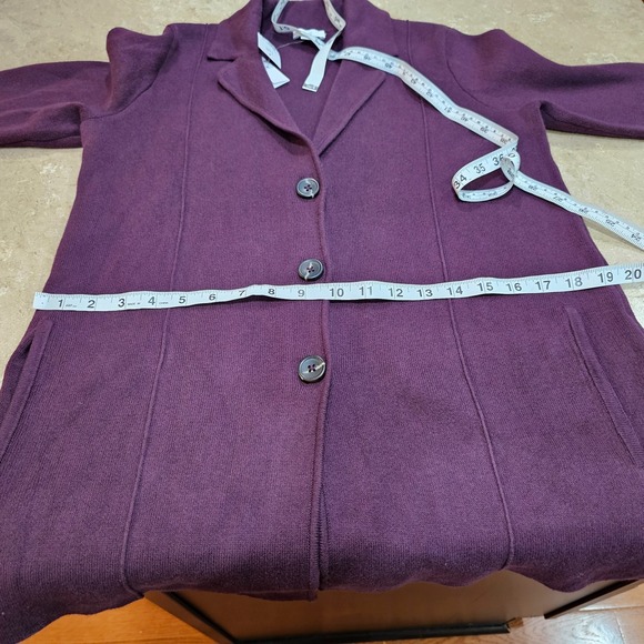 NWT Women's J. Jill Double-Knit Sweater Blazer in Spiced Wine Size XS Petite - Picture 5 of 8